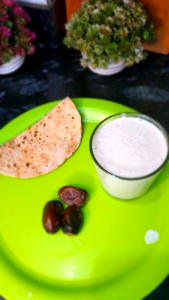 Healthy Ramzan Sehri Turri drink made with dry fruits and milk