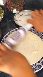 Rolling dough like roti for namak para recipe