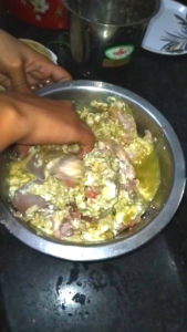 Chicken Mixed Well with Marinade Ingredients