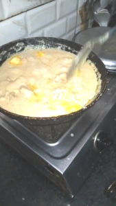 Butter Spread Gently Over White Chicken Gravy
