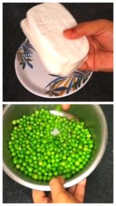 Fresh Paneer and Green Peas for Dhaba Style Matar Paneer Recipe