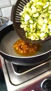 Adding Fresh Ridge Gourd to Traditional Indian Tadka
