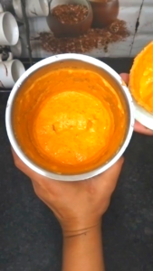 Blended Tomato Onion Spice Paste with Yogurt for Matar Paneer Gravy