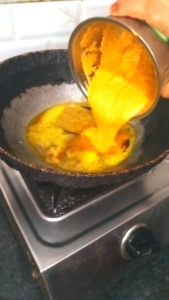 Masala Paste Added to Tempered Spices for Matar Paneer Gravy