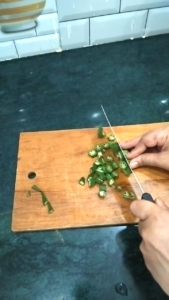 Cutting Fresh Bhindi (Okra) for Bhindi Recipe