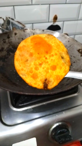 Frying Keema Puri